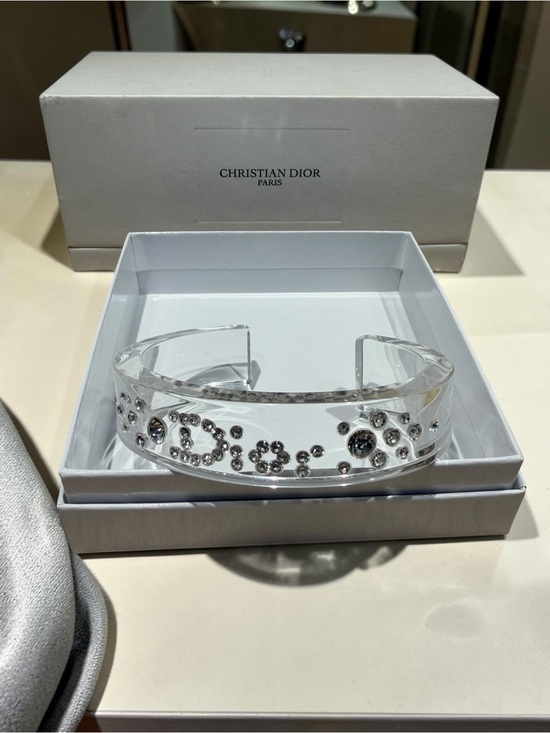 Dior Jewelry - Christian Dior Clear Lucite Rhinestone Bangle Bracelet